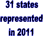 31 states
represented
in 2011